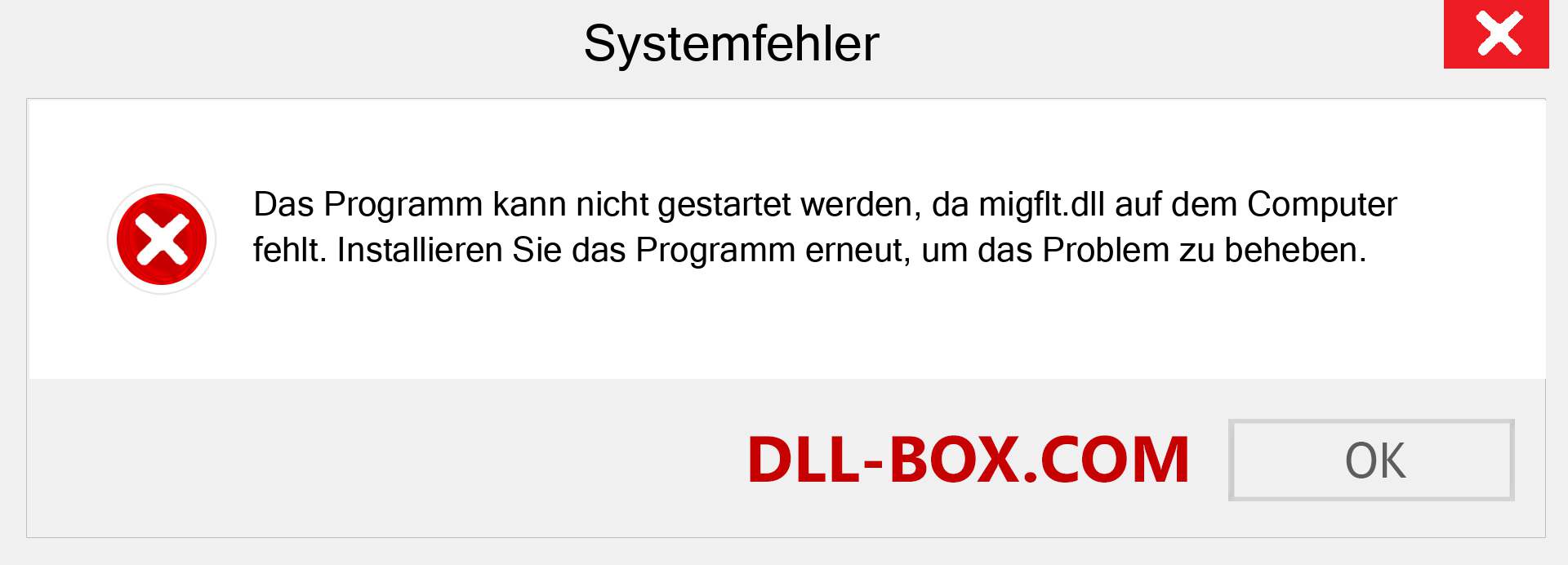 migflt.dll-Datei fehlt?. Download für Windows 7, 8, 10 - Fix migflt dll Missing Error unter Windows, Fotos, Bildern